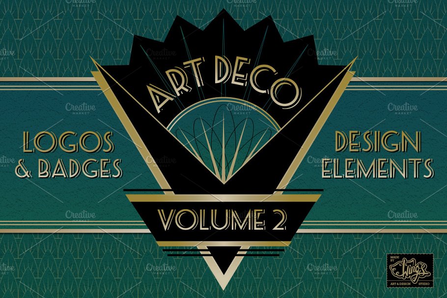 装饰艺术复古风格Logo模板 Art Deco Logos Templates插图