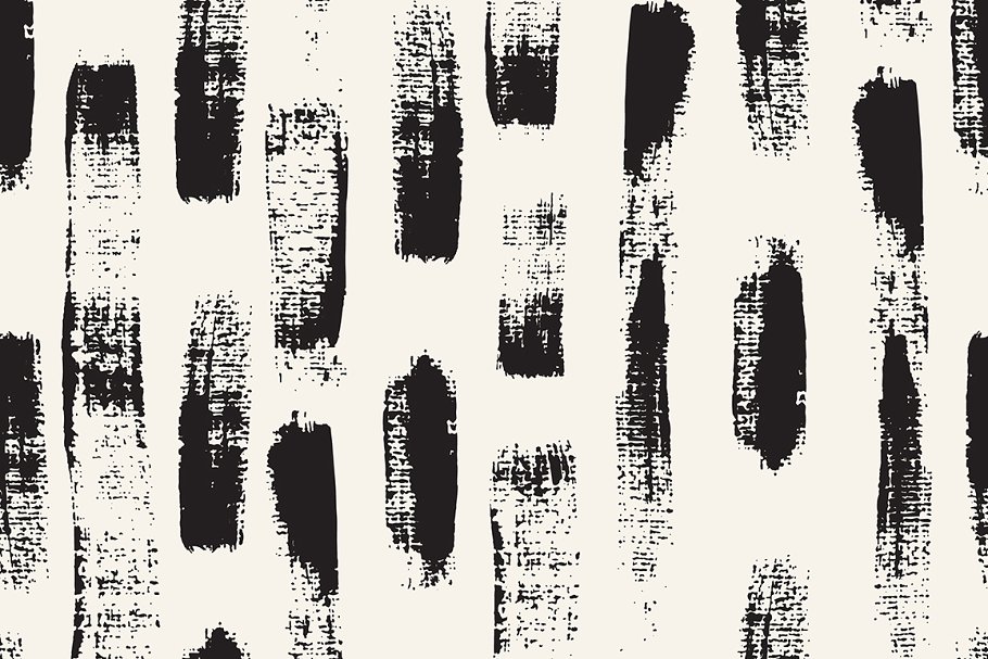 黑墨笔刷图案无缝纹理v1 Brush Strokes. Seamless Patterns v.1插图(3)