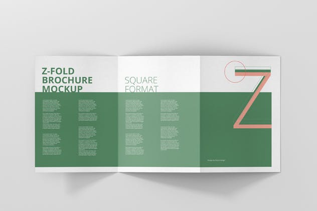 Z字母三折页宣传册样机 Z-Fold Brochure Mockup – Din A4 A5 A6插图11