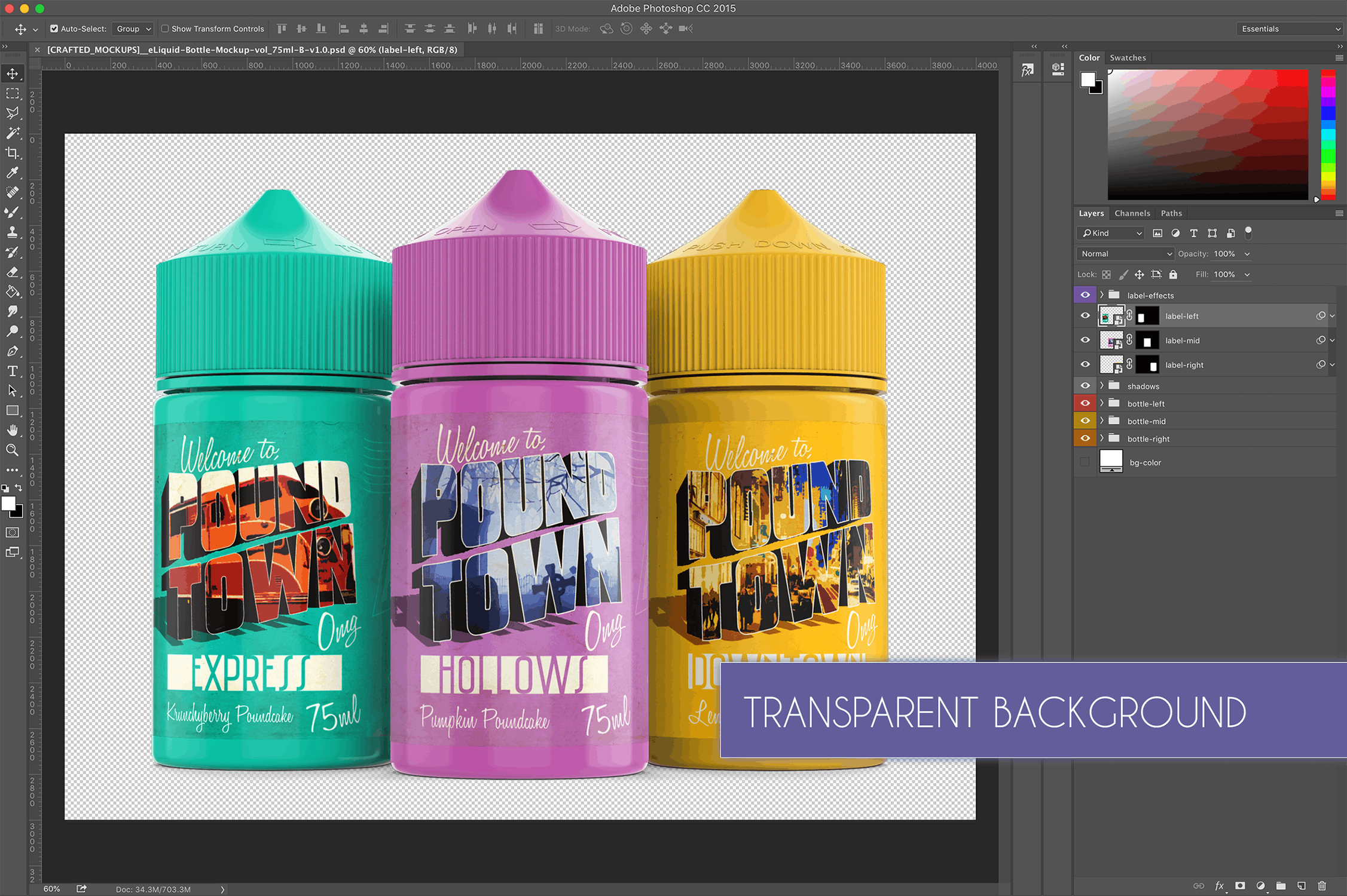 75ml装电子烟烟油外观设计预览样机模板 eLiquid Bottle Mockup v. 75ml-B插图(6)