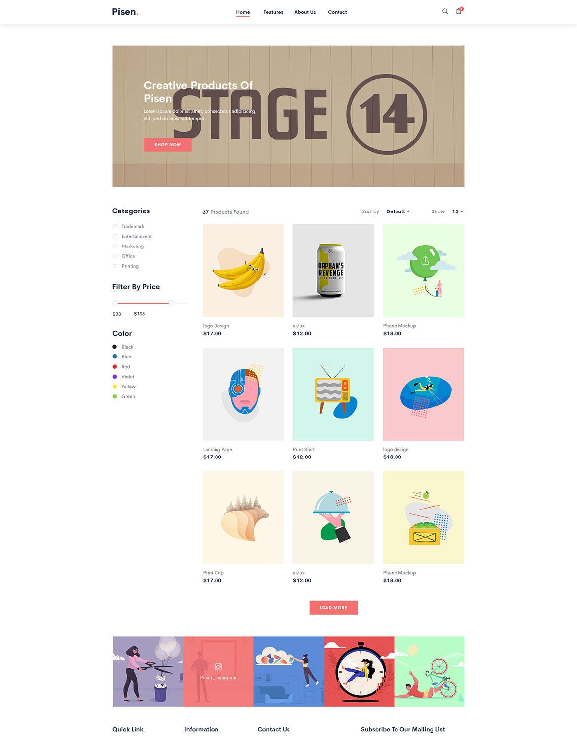 极简多图博客设计PSD模板 Pisen | Minimalist Blog PSD Template插图(11)