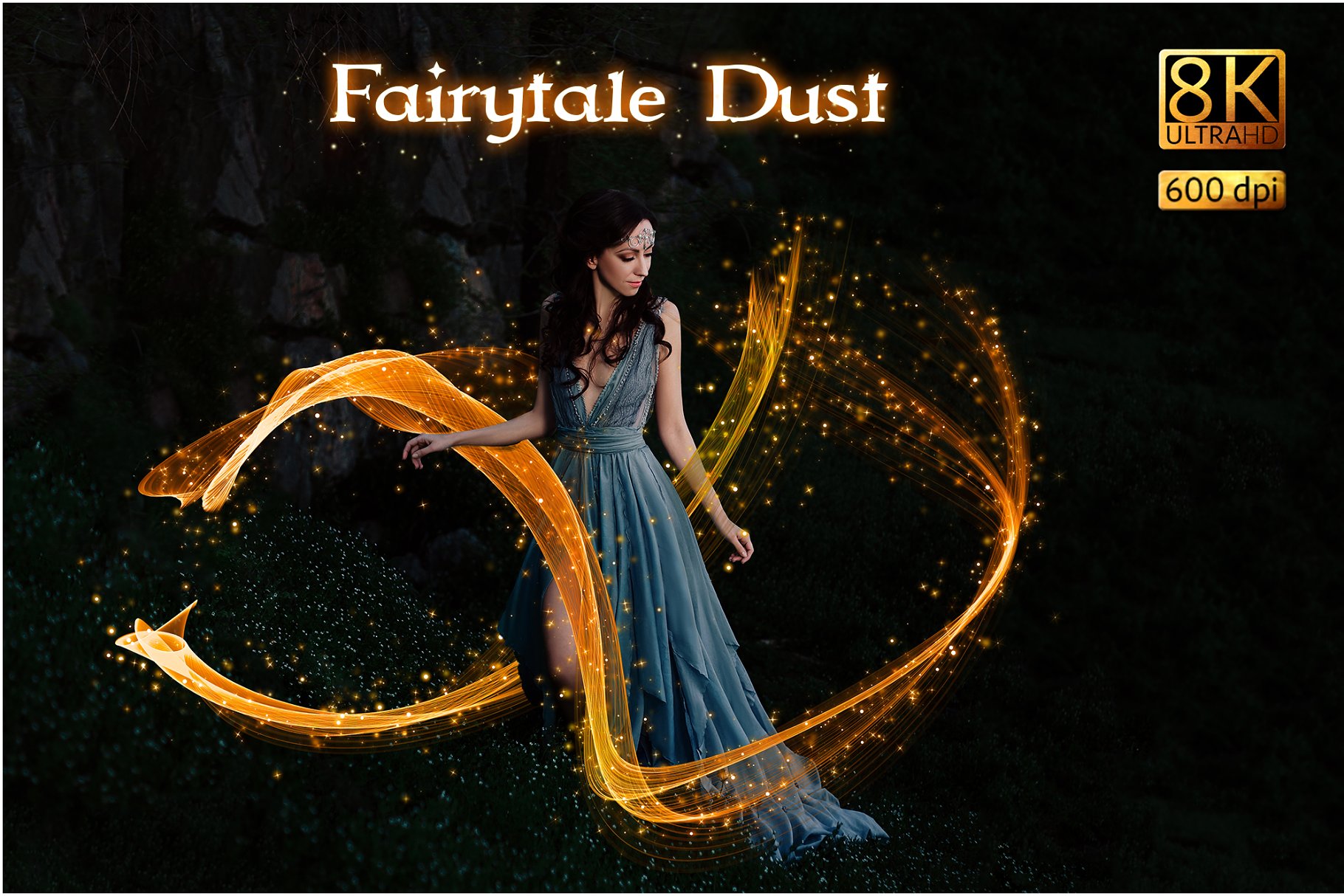 8K梦幻彩带叠层背景 8K Fairytale Dust Overlays插图