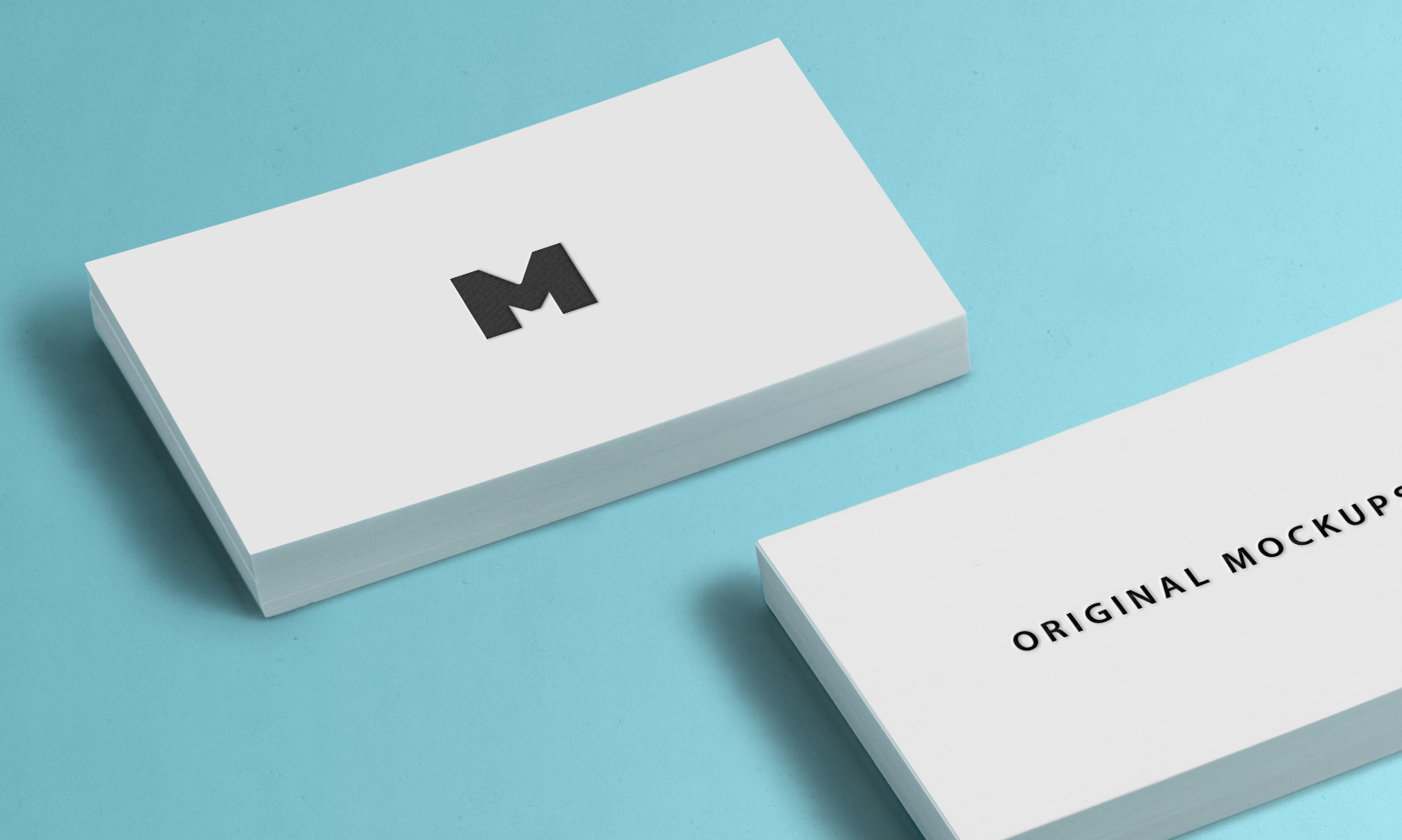 简约风企业名片设计样机模板03 Business Card Mockup 03插图(1)