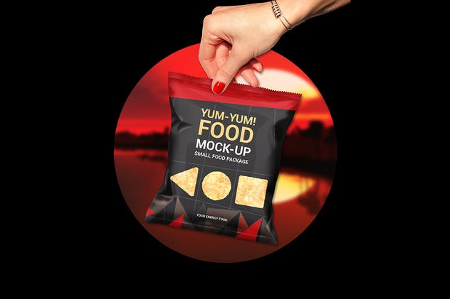 零食食品包装小袋子样机模板 Food Bag Mock-Ups插图1