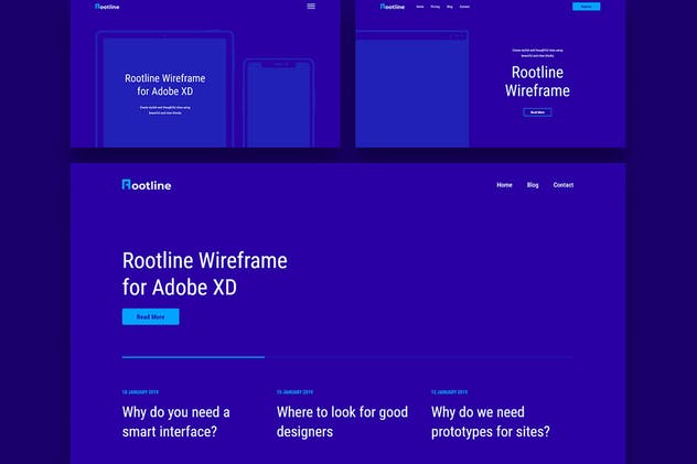 网站原型设计线框图设计套件 Rootline Wireframe UI Kit插图(3)