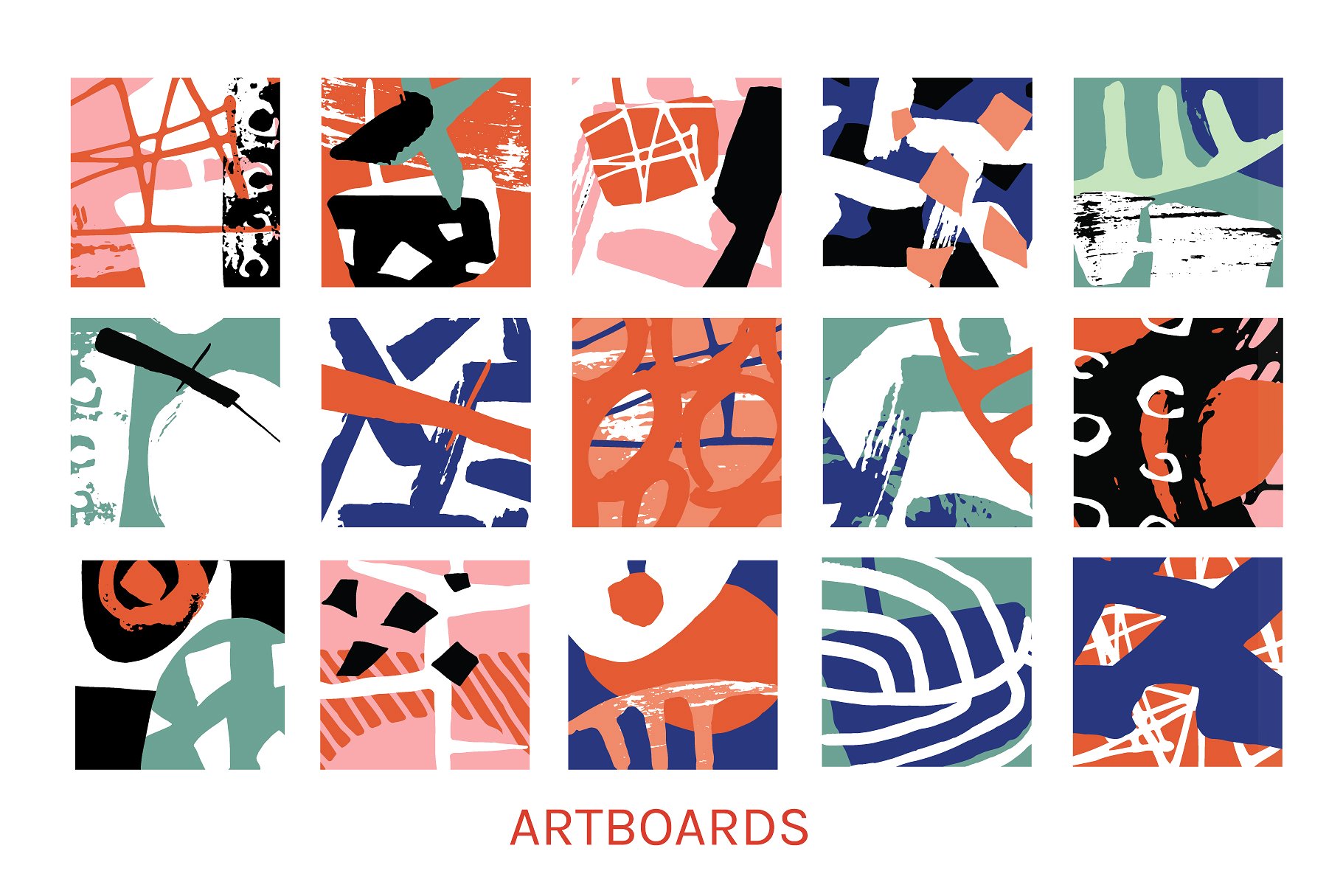 极简抽象派艺术纹理图案 Minimalist Gestures | Artboards插图2