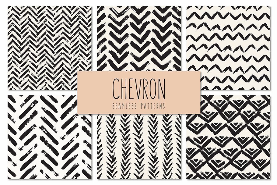 人字图形无缝纹理 Chevron. Seamless Patterns Set v.3插图