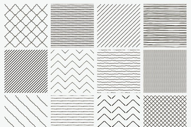 12组抽象条纹网格无缝纹理图案 12 Seamless Textured Patterns插图(1)