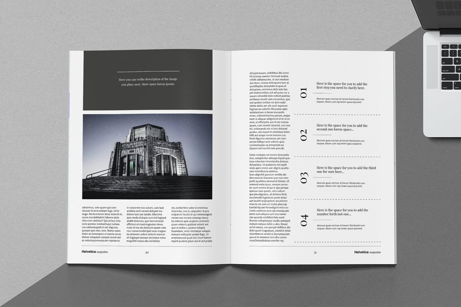 时尚行业产品评测杂志Indesign模板下载 Helvetica Magazine Indesign Template插图(12)