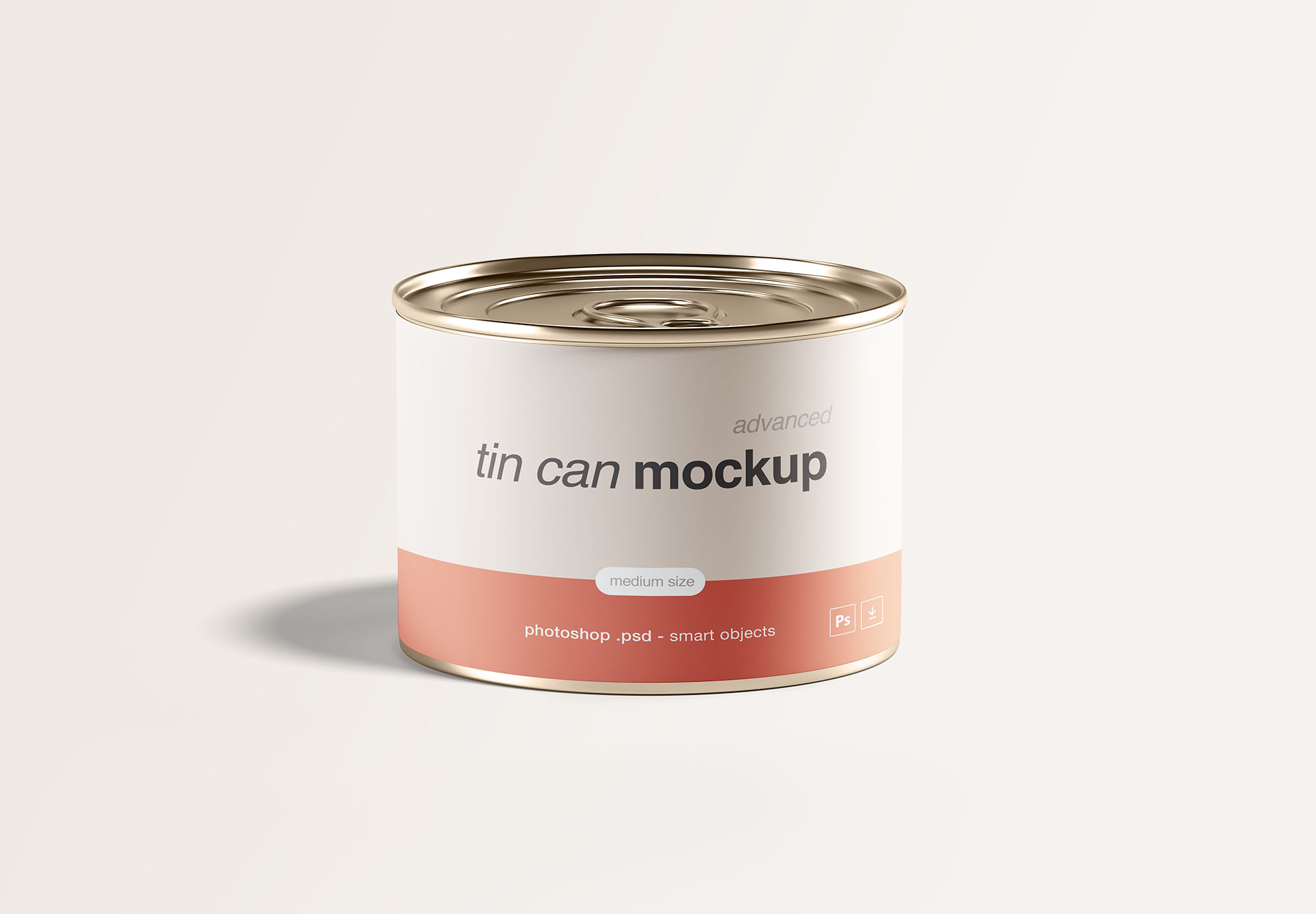 中型锡罐食品罐头外观设计样机模板 Medium Tin Can Mockup插图
