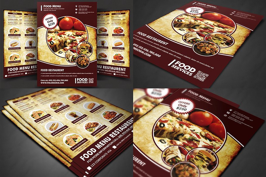 40款西式饮食菜单传单模板合集 Restaurant Menu Bundle插图(3)