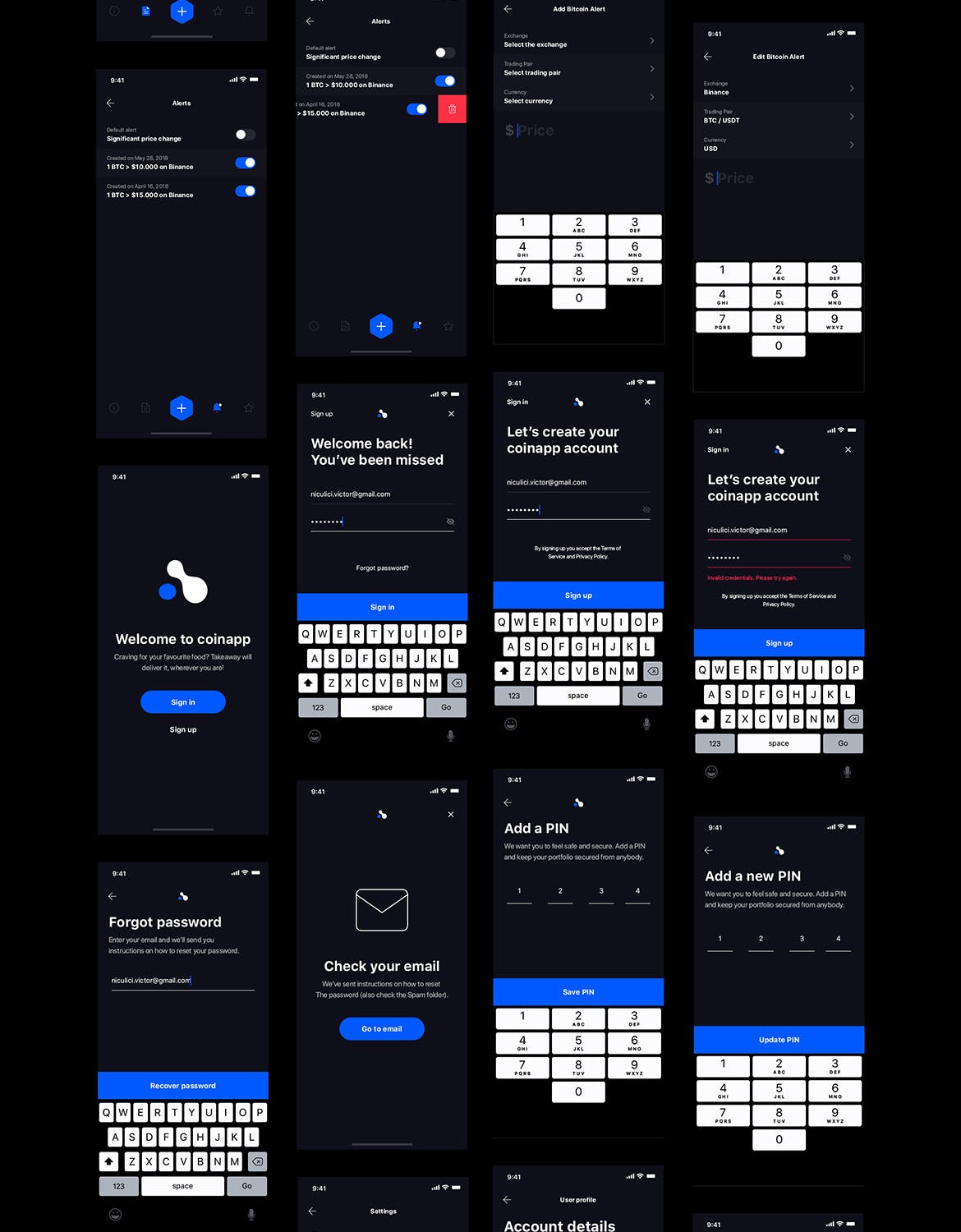 比特币等加密货币APP应用设计UI套件 Crypto Portfolio Tracker UI Kit for iOS插图(5)