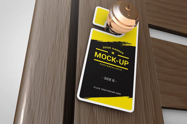 酒店房间门架标签样机模板 Door Hanger Mockups插图(5)
