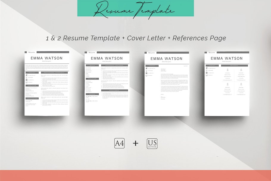 10合一简历模板合集 10 in 1 Resume Templates Bundle插图(4)