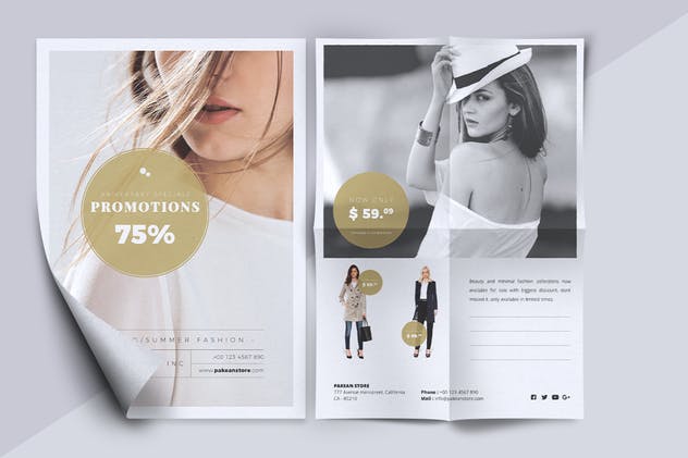 极简设计风格时尚品牌促销海报模板设计 PAKEAN Minimal Fashion Flyer插图(6)