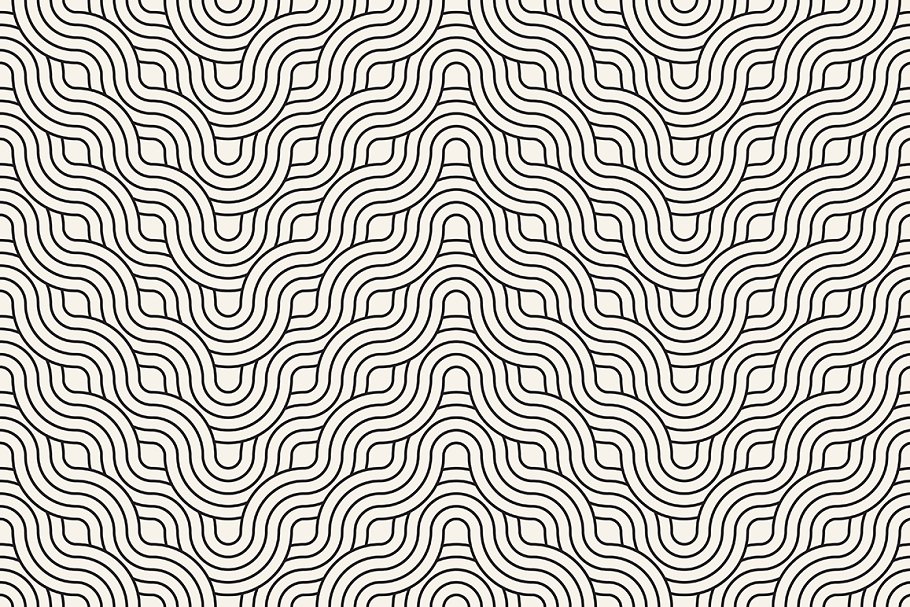 曲线线条几何图形花样素材 Winding Seamless Patterns. Set 2插图(3)