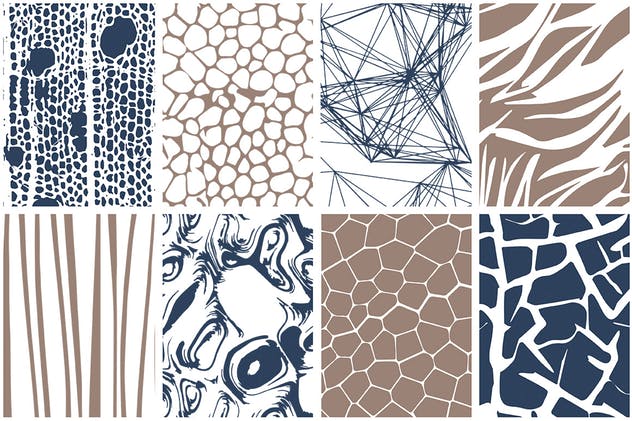 包装印刷品有机印花图案设计素材 Organic Patterns – 2 color palettes插图6
