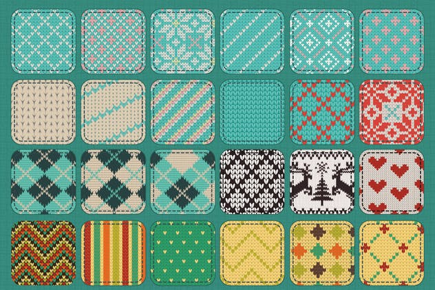 30组无缝针织纺织纹理图案套装 30 Seamless Knit Textures插图1
