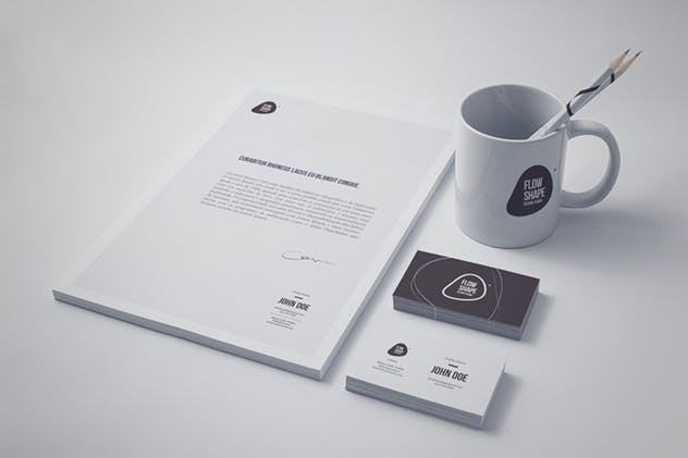 简约时尚多种尺寸名片/A4纸样机模板 Multi-dimension Branding / Identity Mock-up 4插图(7)