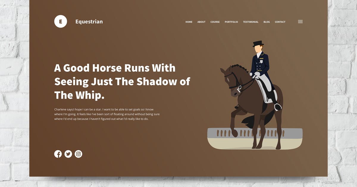 骑马赛马运动主题网站着陆页设计PSD模板 Equestrian Web Header PSD and Vector Template插图