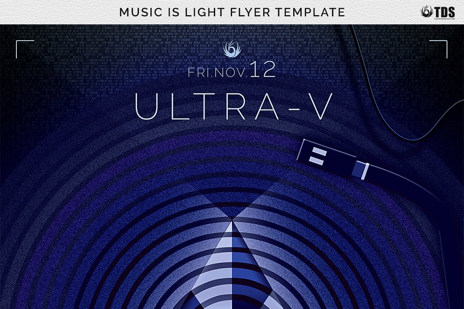 “音乐即光明”音乐派对传单模板 Music is Light Flyer PSD插图11