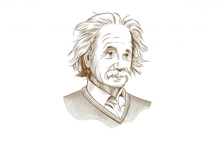 素描爱恩斯坦人物图案 Albert Einstein插图