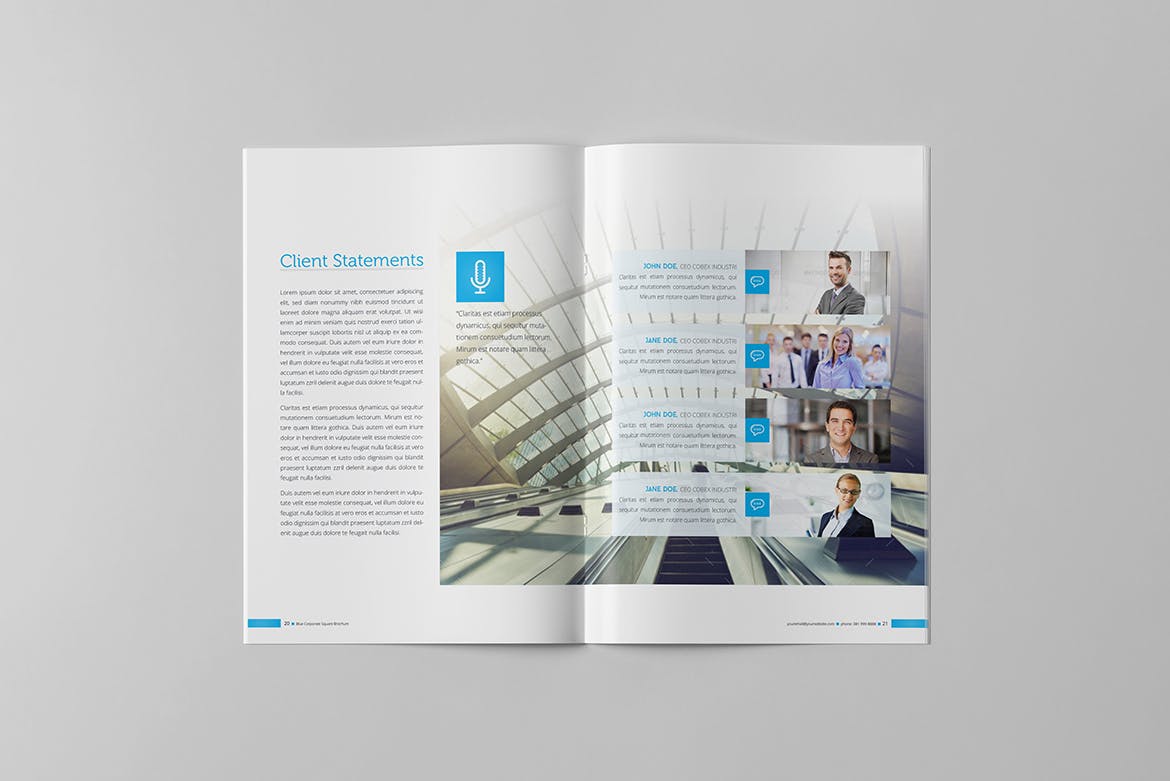 蓝色背景信息科技公司企业画册设计模板 Blue Corporate Brochure插图10