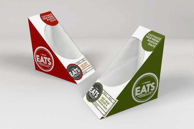 楔形三明治和苏打饮料纸杯样机套装 Sandwich Wedge and Soda Paper Cups MockUp Set插图(5)