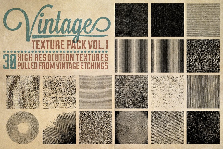 复古印刷旧式书籍纹理合集 Vol. 1 Vintage Texture Pack Vol. 1插图