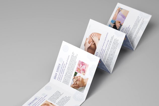 方形迷你折页宣传册样机V2 Square Mini Brochure Seven Panel Mockups 02插图(5)