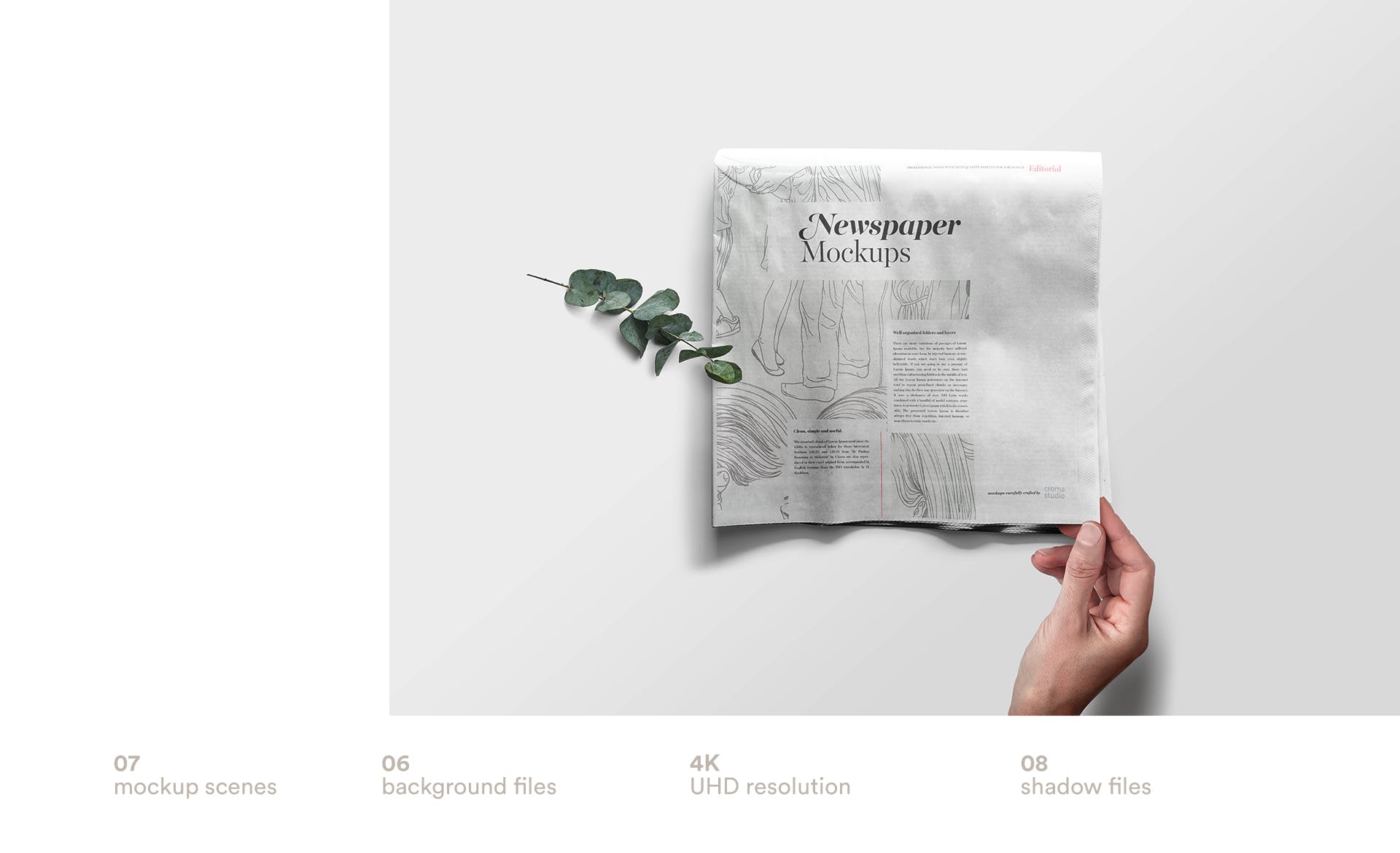 报纸版式设计排版效果图展示样机模板 Newspaper Mockup Templates插图2