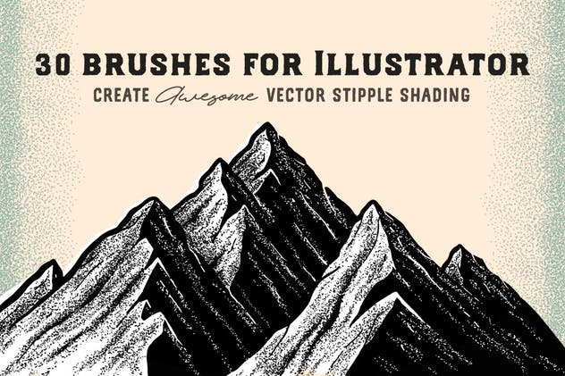 点画法艺术创作效果PS&AI绘画笔刷套装 Stipple Brush Set for Photoshop and Illustrator插图(3)