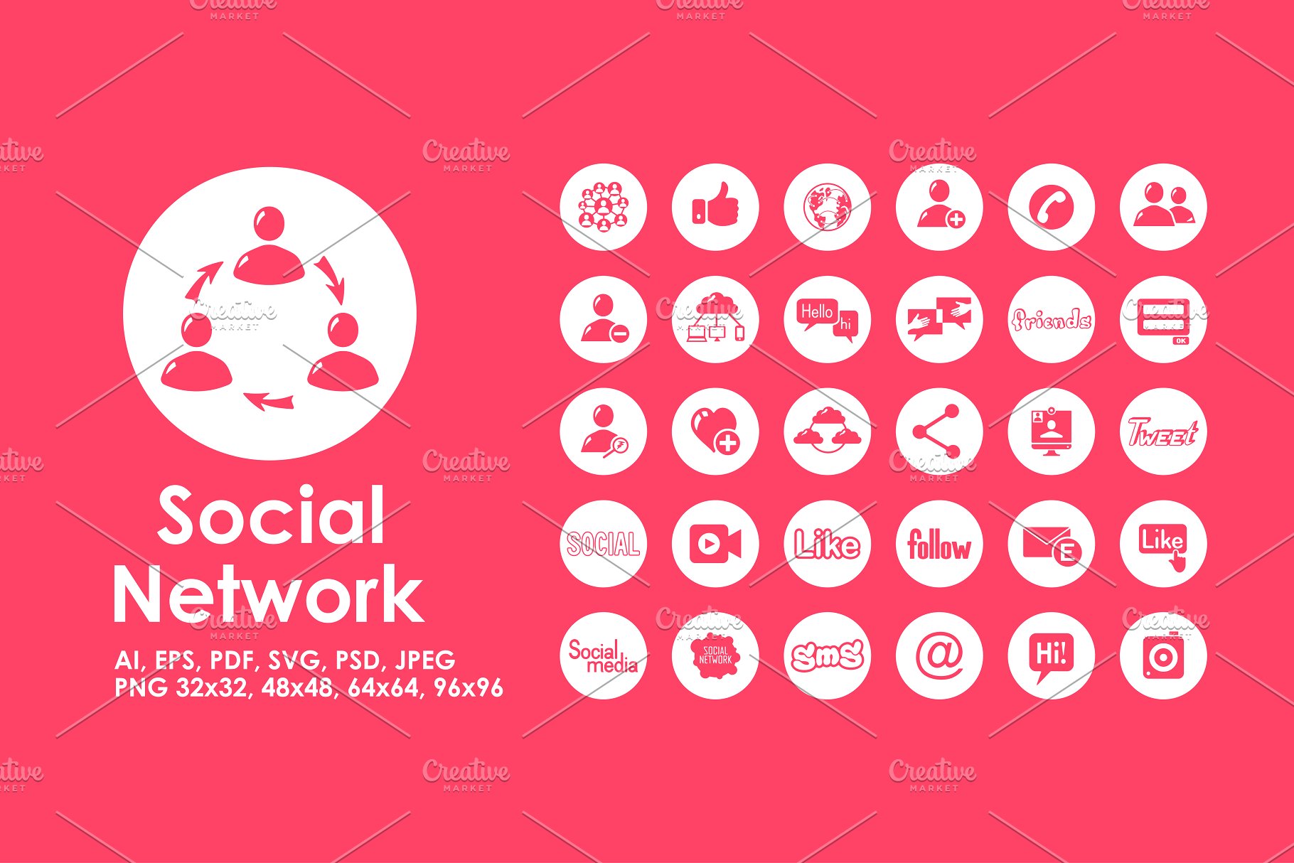 简洁网络社交应用图标  Social network icons插图