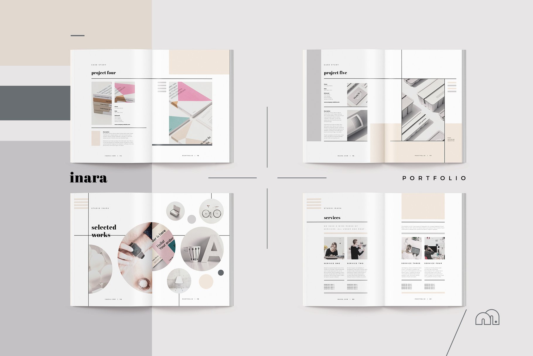 经典通用性企业宣传册设计模板 Portfolio – Inara插图(4)