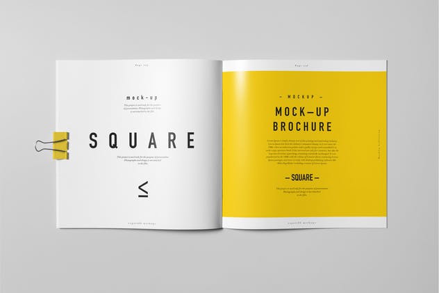 方形画册样机模板 Square Brochure Mock-up插图(4)