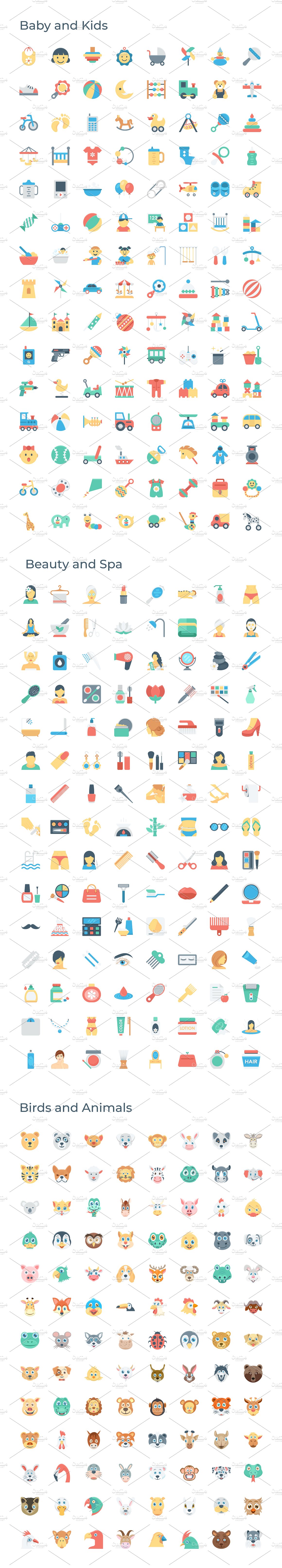 5158枚扁平风格图标量贩装 5158 Flat Icons Pack插图(1)