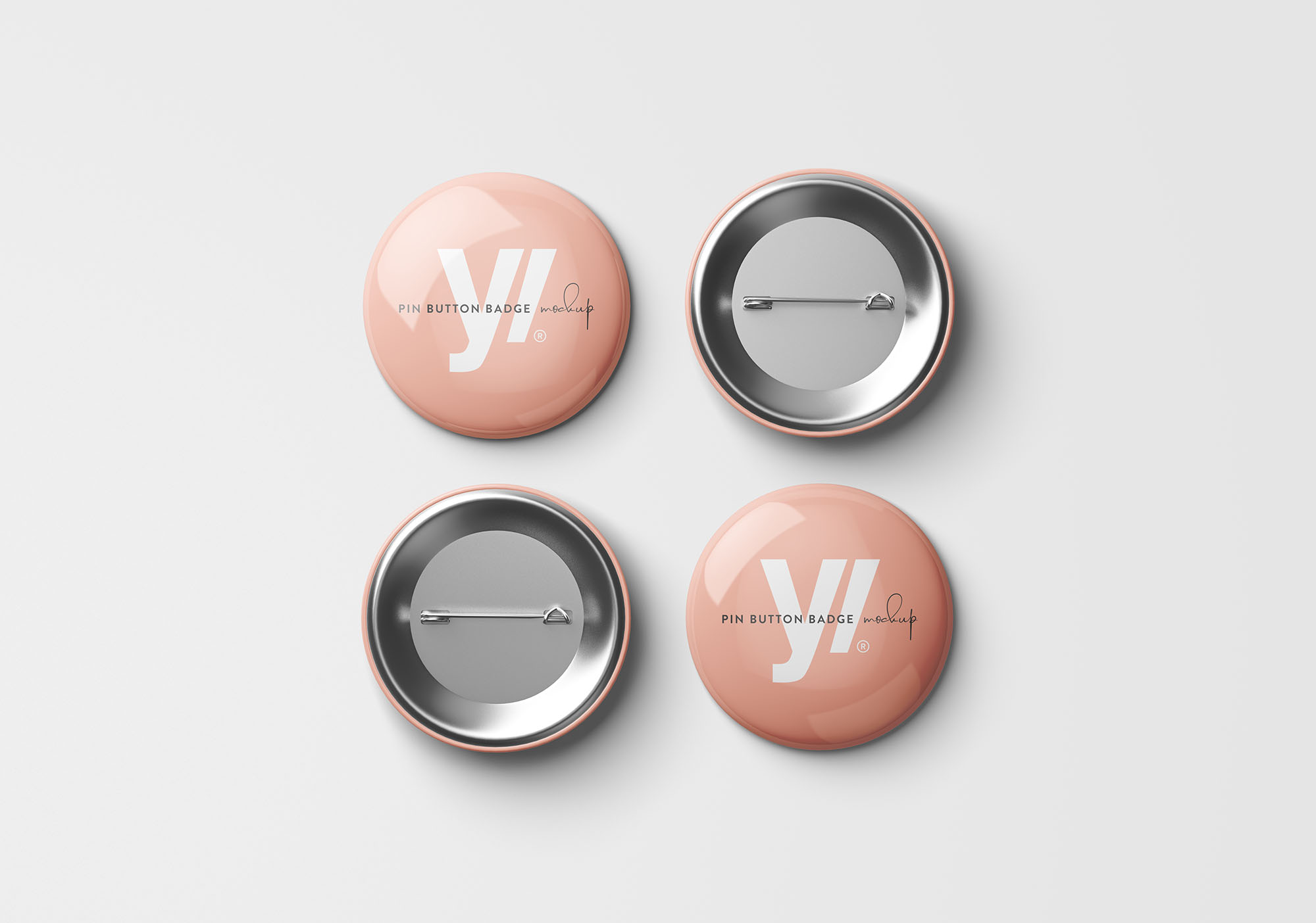 别针徽章胸章定做设计样机模板 Pin Button Badge Mockup插图(5)