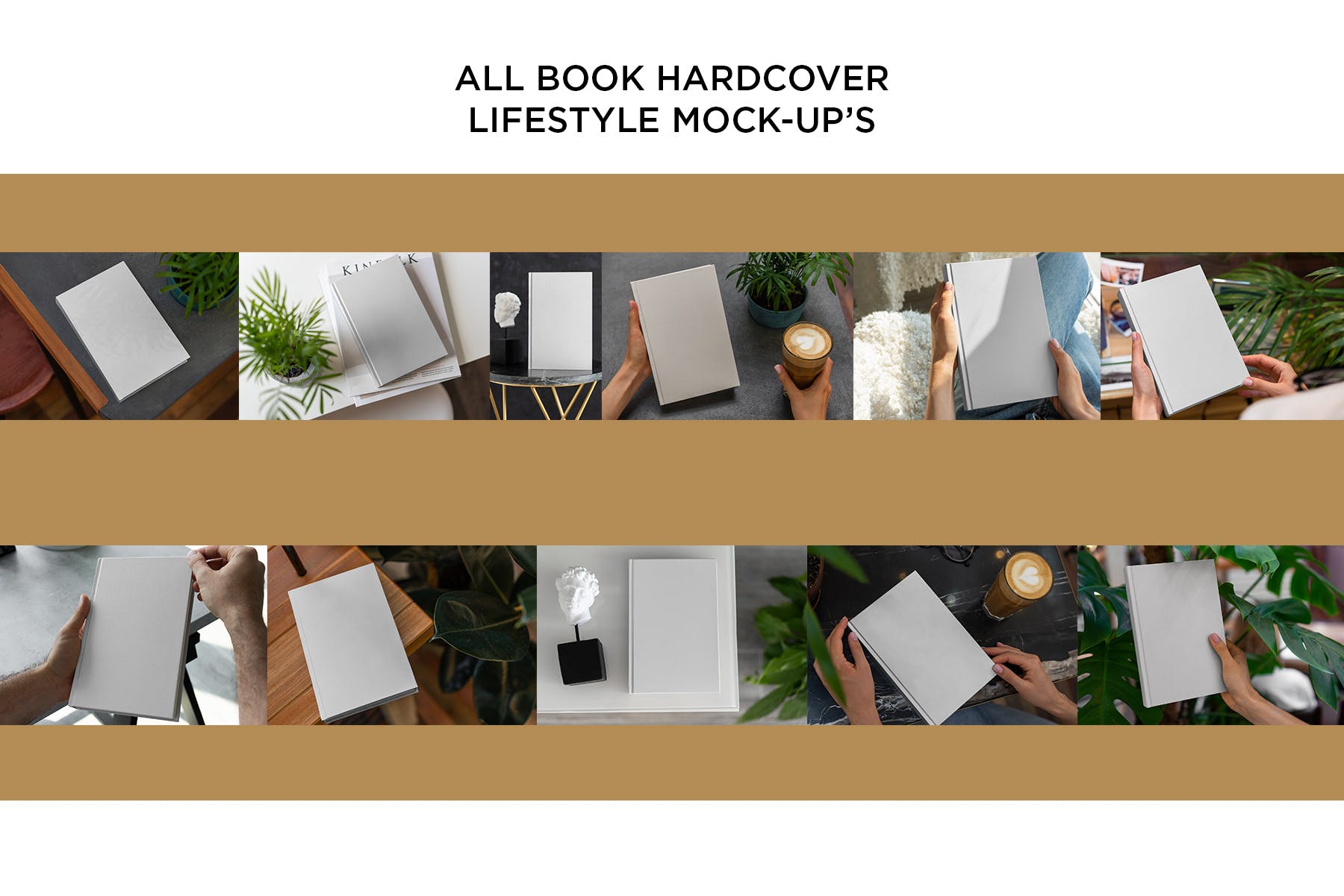 高端精装图书镂空封面设计样机模板 Book Hardcover Mock-Up Lifestyle插图3
