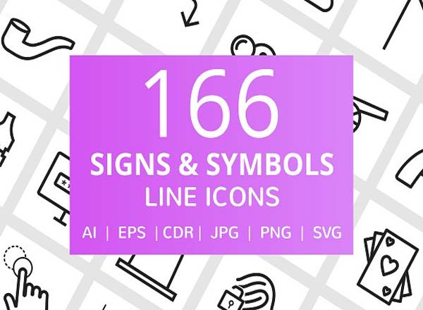 166个特色交通标志及符号线形图标插图