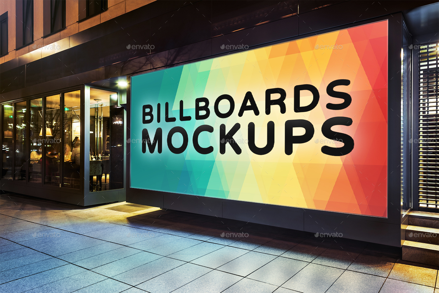 夜间广告牌展示样机模版 Billboards Mockups at Night Vol.2插图8