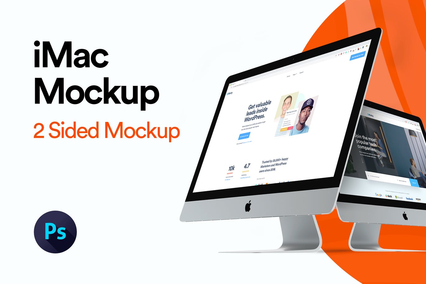 2019款iMac一体机电脑多角度样机模板 iMac 2019 Angle Mockup插图