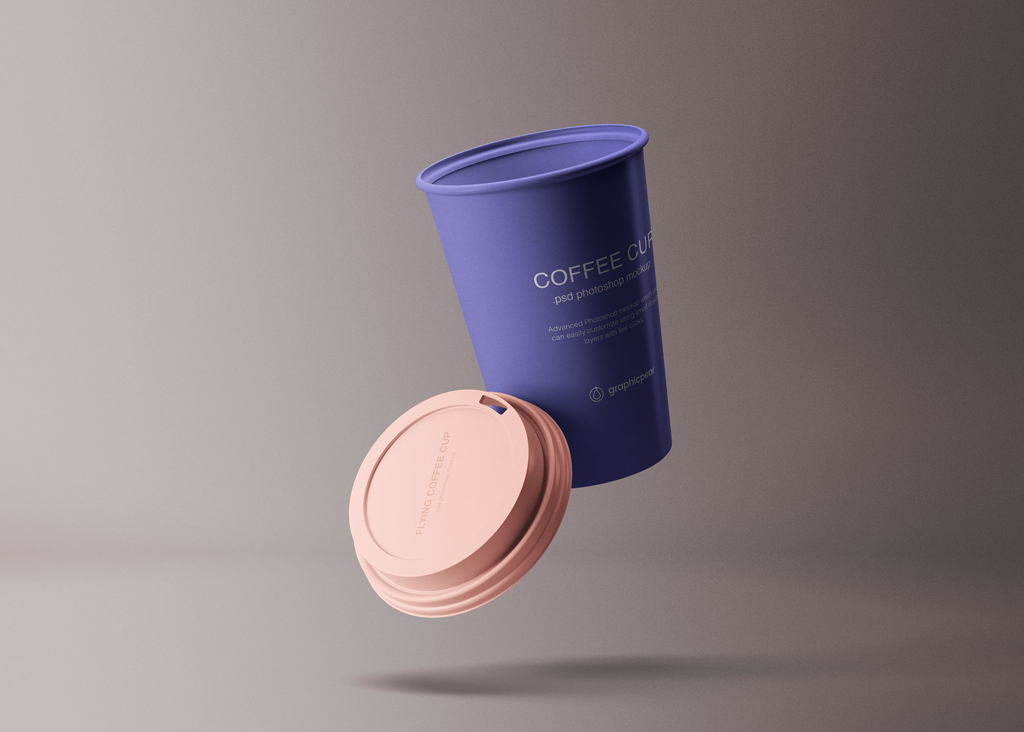 创意纸杯设计定制外观效果图样机模板 Flying Coffee Cup Mockup插图