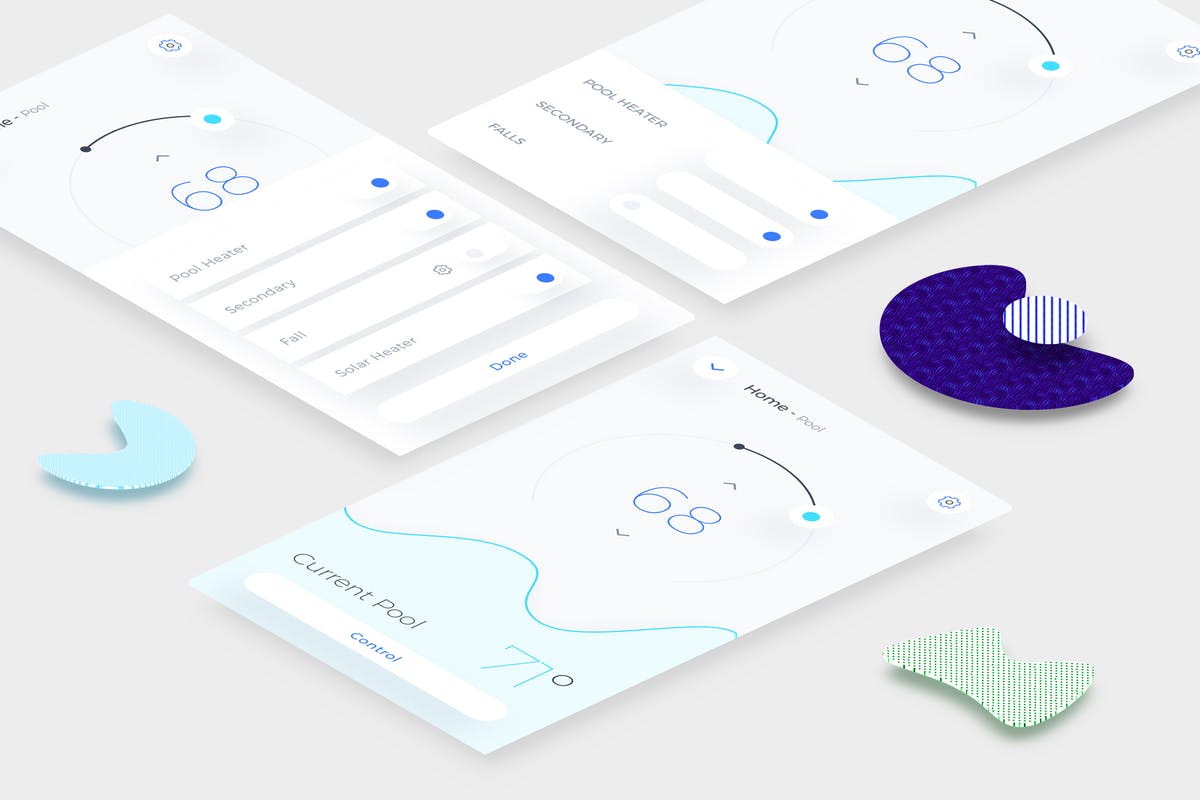 智能家居APP应用家庭泳池管理界面模板 Smart Home Pool Mobile Ui v.3插图