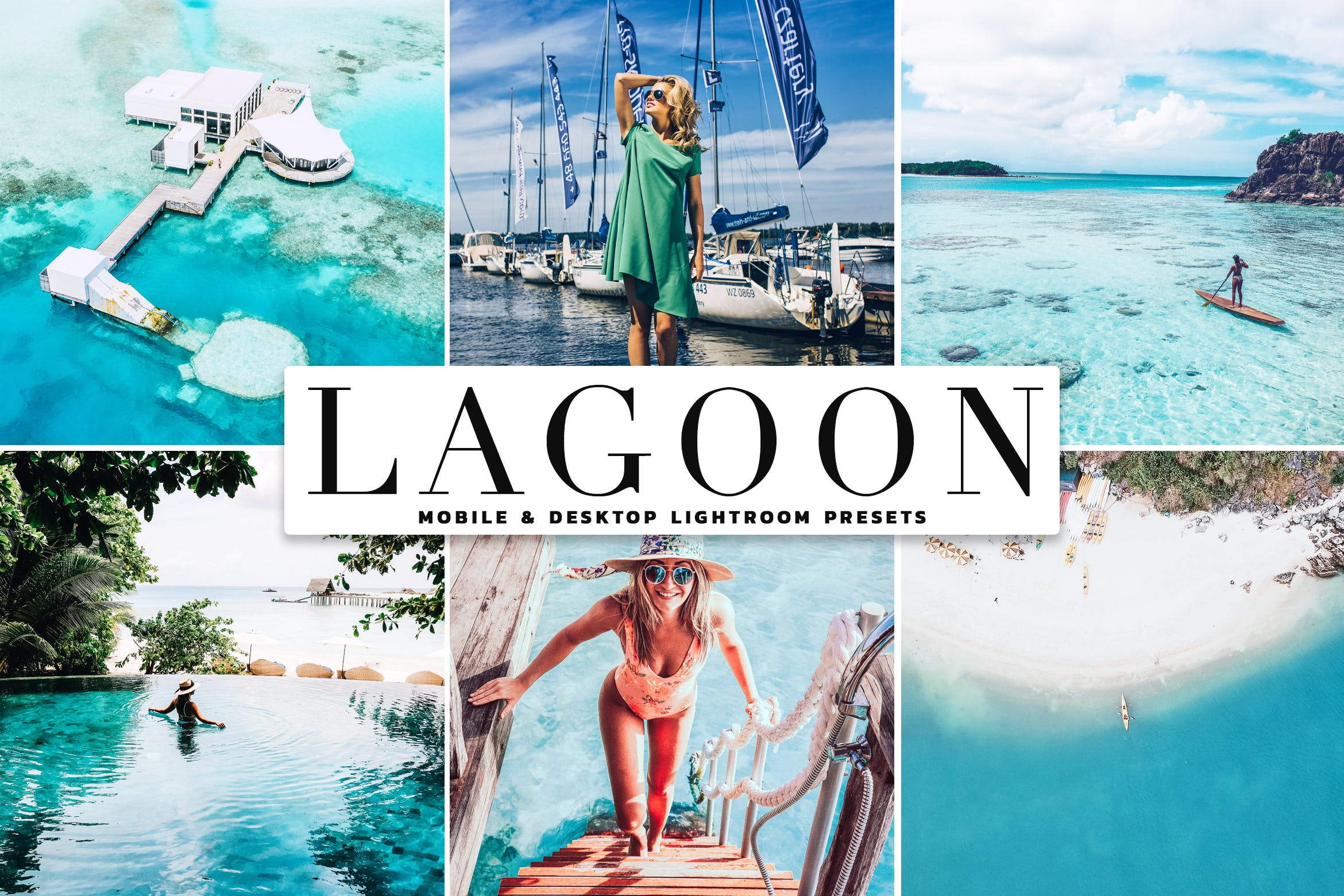 海岛/海景/沙滩摄影调色滤镜LR预设下载 Lagoon Mobile & Desktop Lightroom Presets插图