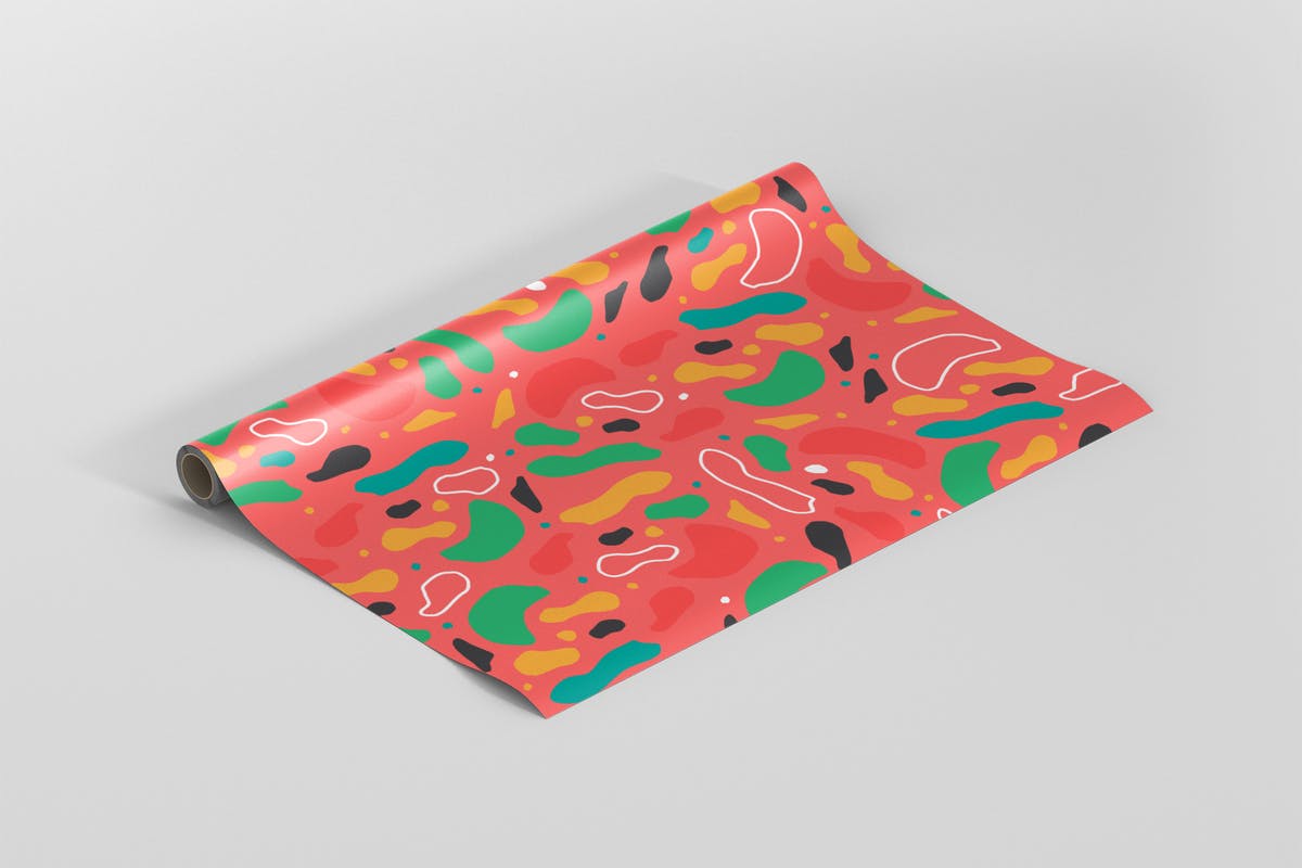 礼品精美包装纸印花设计样机模板 Gift Wrapping Paper Mockup插图