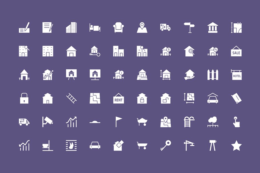 150枚房地产租赁主题矢量图标 150 Real Estate Vector Icons插图(1)