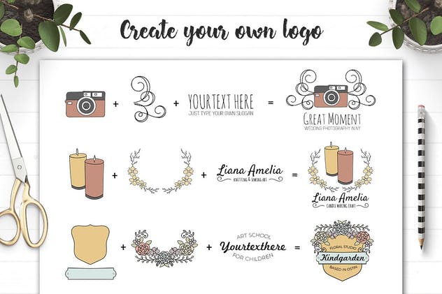 工艺品品牌Logo设计工具包 Art and Craft Logo Creator插图5