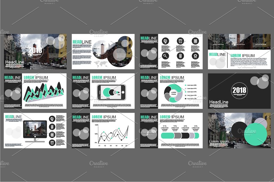 适合报表、市场营销、广告、年报…PPT幻灯片模板 Powerpoint Slide Templates插图(1)
