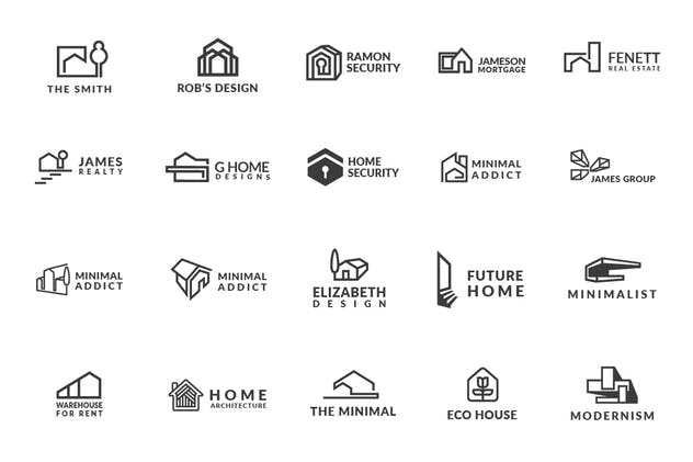 20款房地产销售租赁品牌Logo设计模板 20 Real Estate Logo Kit插图(2)