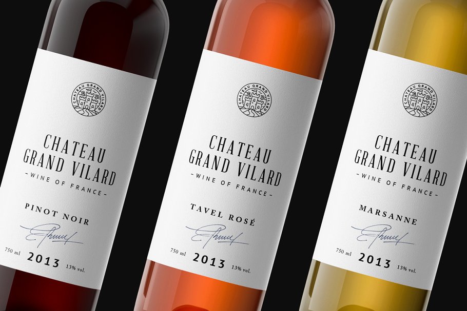 高档葡萄酒外观设计样机 Wine Packaging Mockups插图(15)